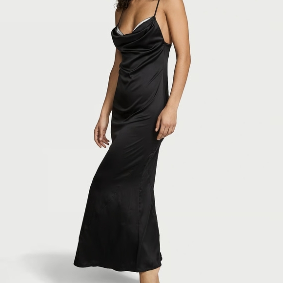 Victoria's Secret Very Sexy Satin Draped Maxi Slip Size XS NWT